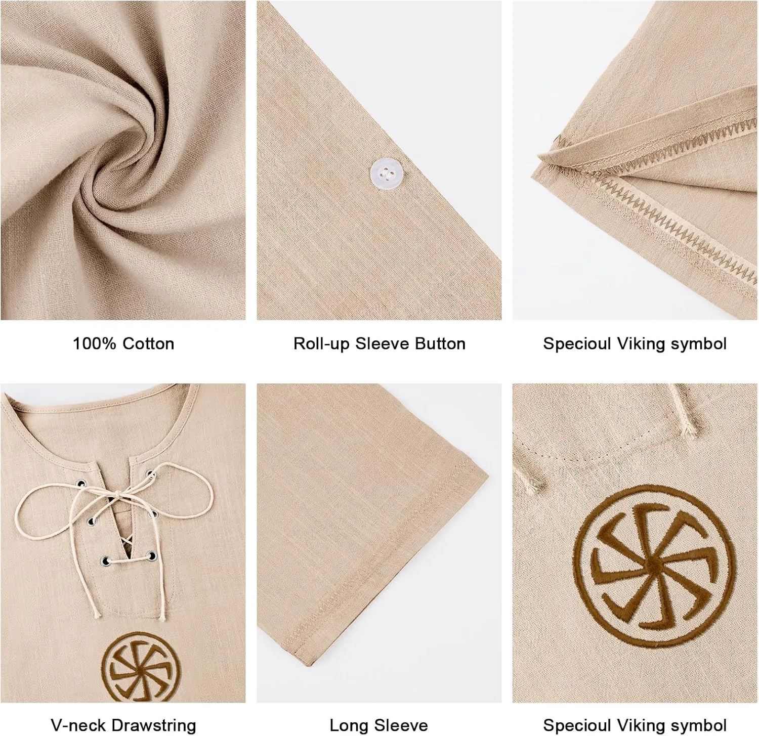 Men's Fashion Cotton Linen Shirt Long Sleeve Solid Color Ethnic Beach Yoga Top