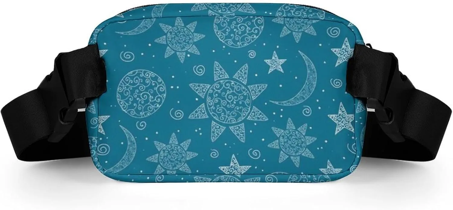 Mens Lightweight Travel Waist Pack Compatible with Trippy Sun Abstract Moon Crossbody Fanny Bag with Adjustable Strap
