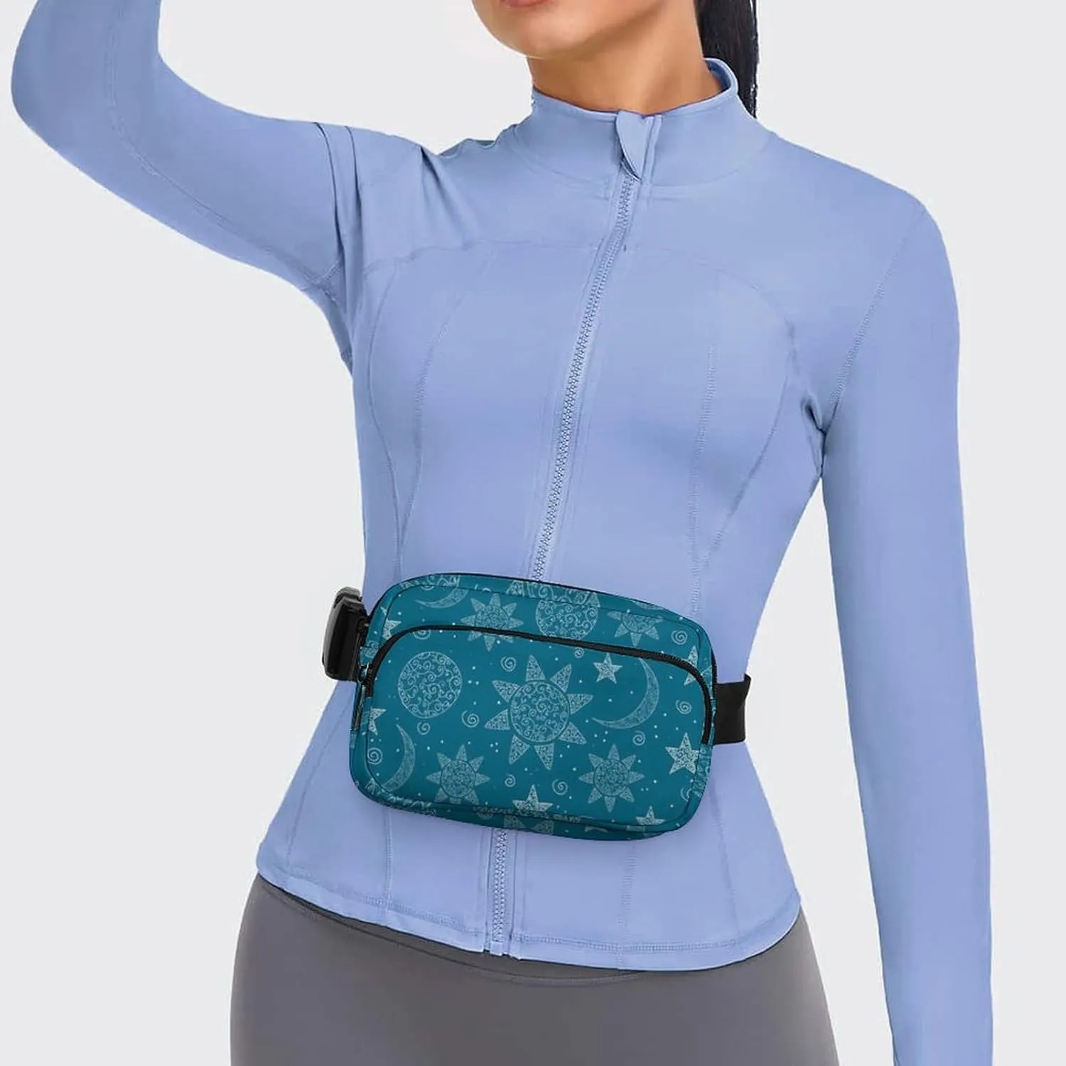 Mens Lightweight Travel Waist Pack Compatible with Trippy Sun Abstract Moon Crossbody Fanny Bag with Adjustable Strap