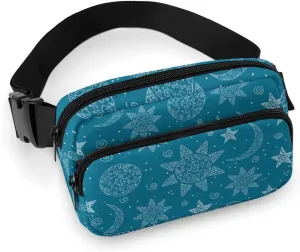 Mens Lightweight Travel Waist Pack Compatible with Trippy Sun Abstract Moon Crossbody Fanny Bag with Adjustable Strap