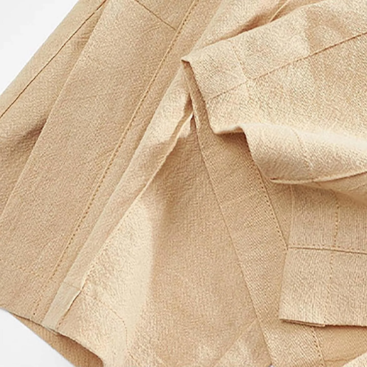 Mens Loose Side Button Pants Casual Straight Leg Elastic HIgh Waist Linen Trousers Breathable Summer Beach Yoga Pants