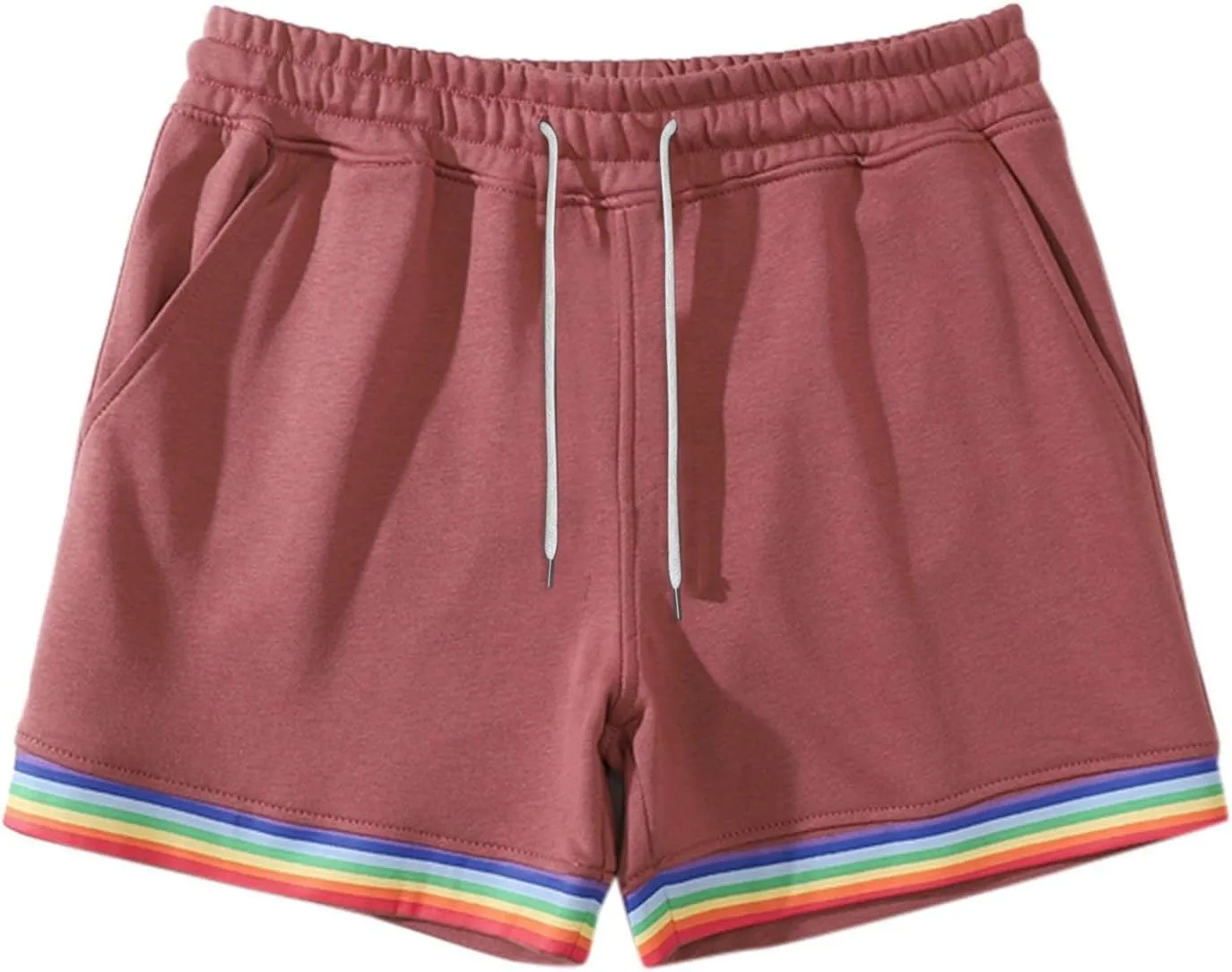 Mens Pride Shorts Casual Elastic Waist Rainbow Short Pants Workout Running Athletic Joggers Drawstring Gym Sweatpants