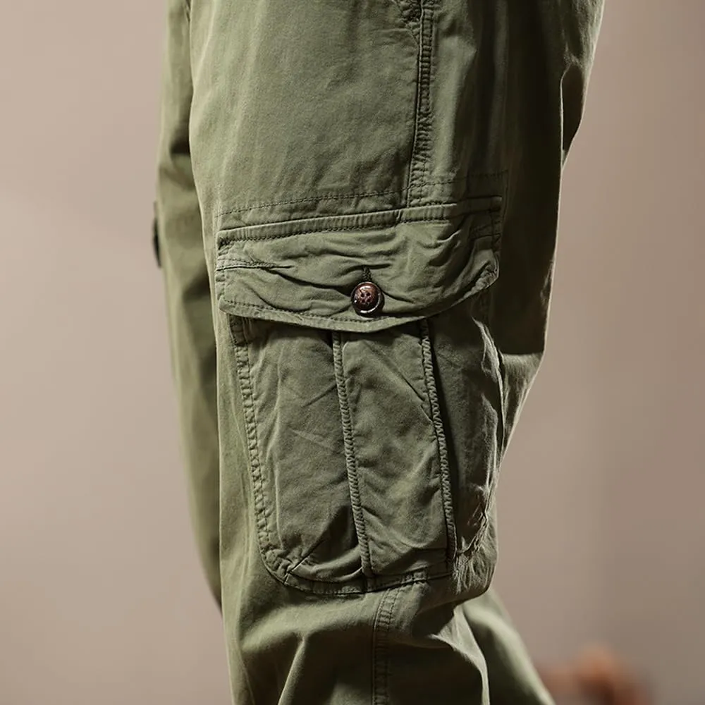 Men's Tactical Cargo Pants Cotton Regular Fit Multi Pockets Work Pants