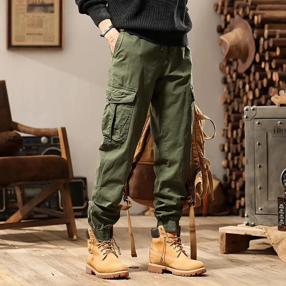 Men's Tactical Cargo Pants Cotton Regular Fit Multi Pockets Work Pants