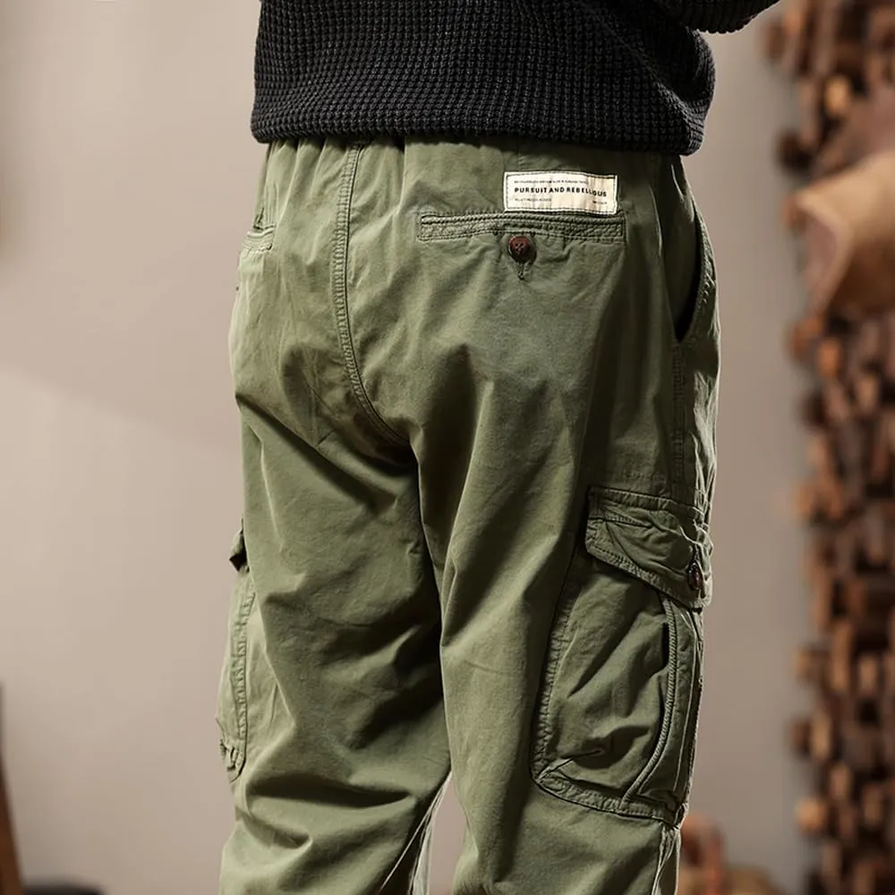 Men's Tactical Cargo Pants Cotton Regular Fit Multi Pockets Work Pants