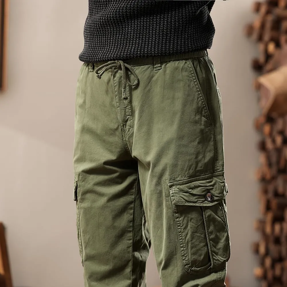Men's Tactical Cargo Pants Cotton Regular Fit Multi Pockets Work Pants