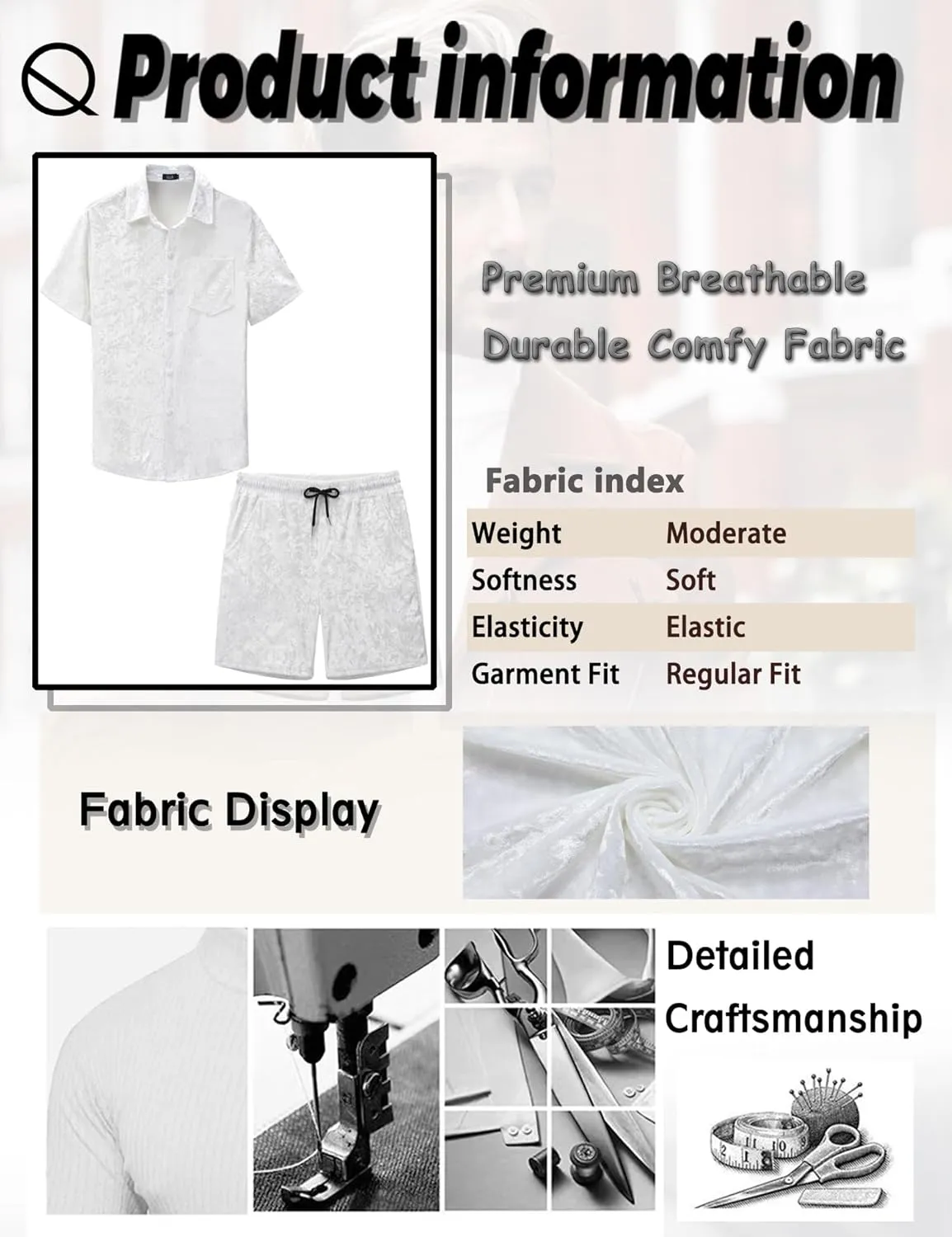 Mens Tracksuit Diamond Velvet Shirts and Shorts Set Fashion Casual 2 Piece Outfits for Men