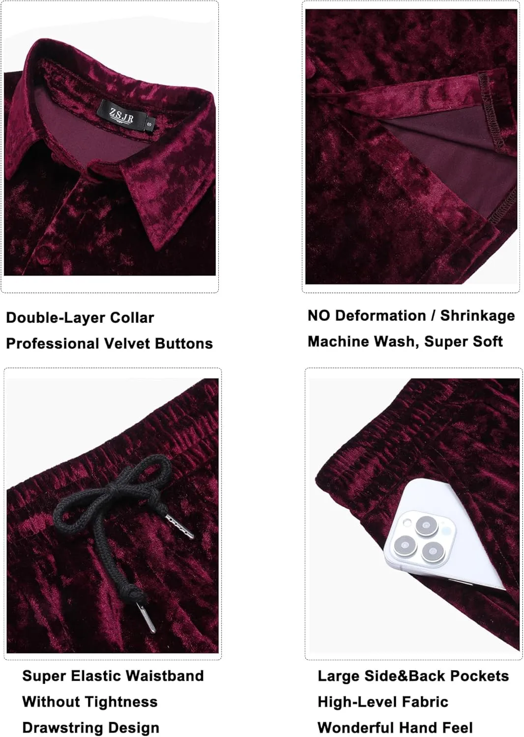 Mens Tracksuit Diamond Velvet Shirts and Shorts Set Fashion Casual 2 Piece Outfits for Men