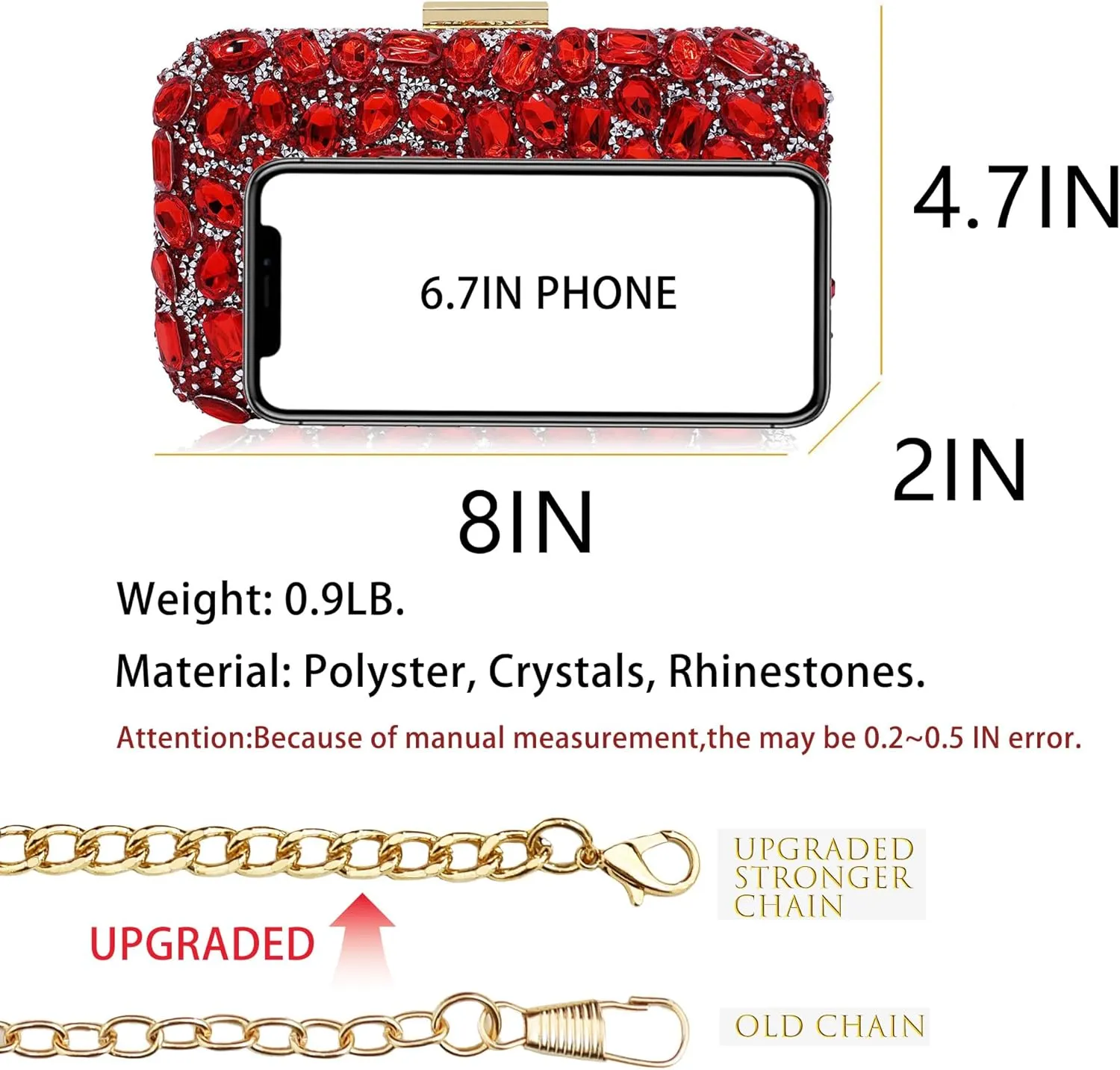 Milisente Clutch Purses For Women Crystal Clutches Evening Bags Gemstone Clutch Purse For Wedding Formal