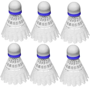 Milisten 6-Pack Boys and Girls Shuttlecock Set Plastic Badminton Balls Lightweight Nylon for Training School Sports Beginners Families