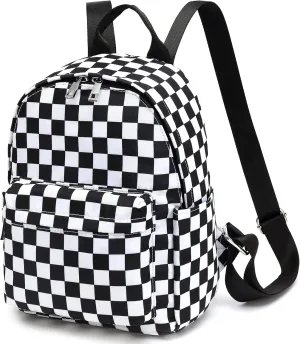 Mini Backpack Purse for Women Girls, Small Backpack for Teens Kids School Travel (Checkered)