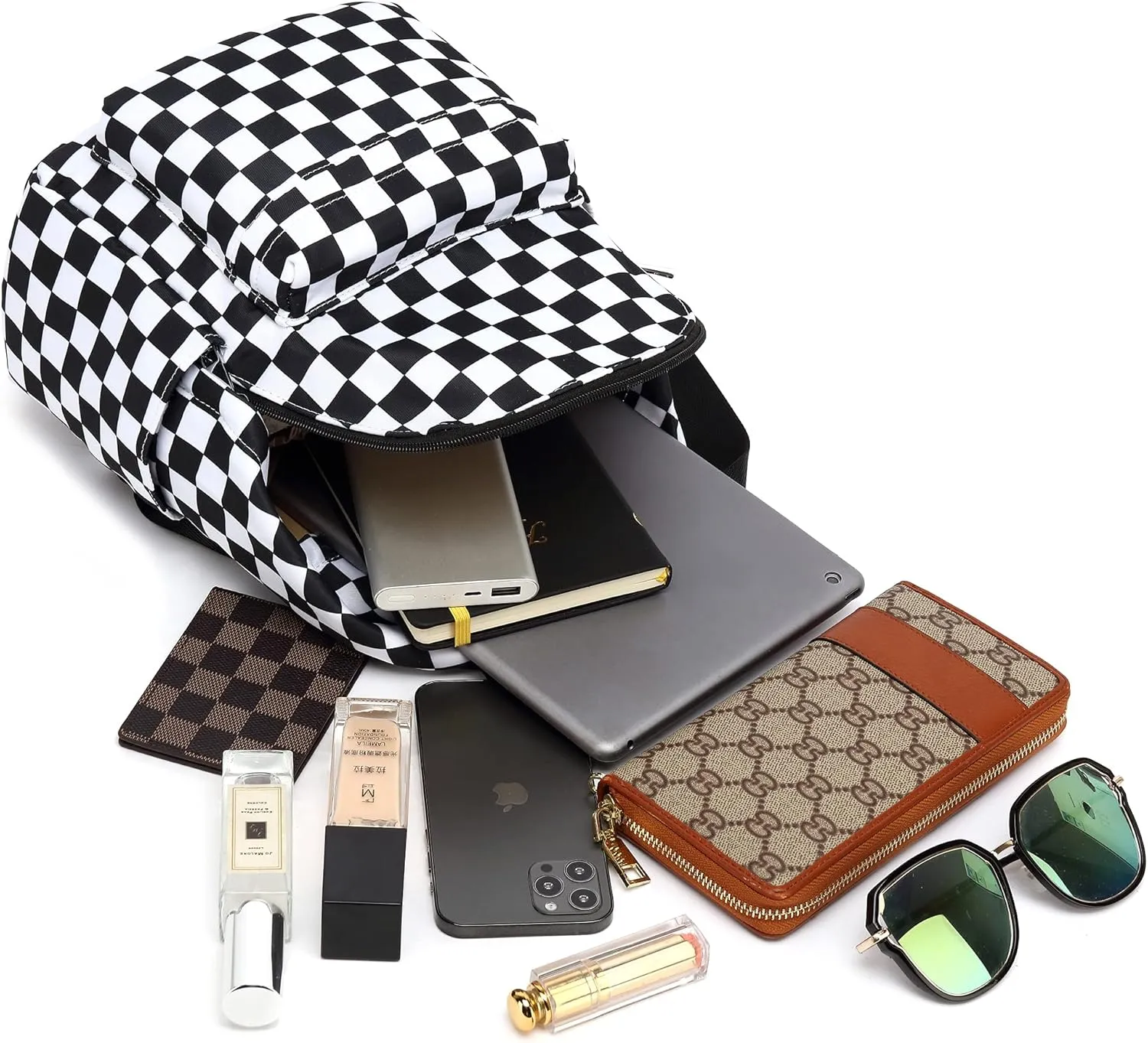 Mini Backpack Purse for Women Girls, Small Backpack for Teens Kids School Travel (Checkered)