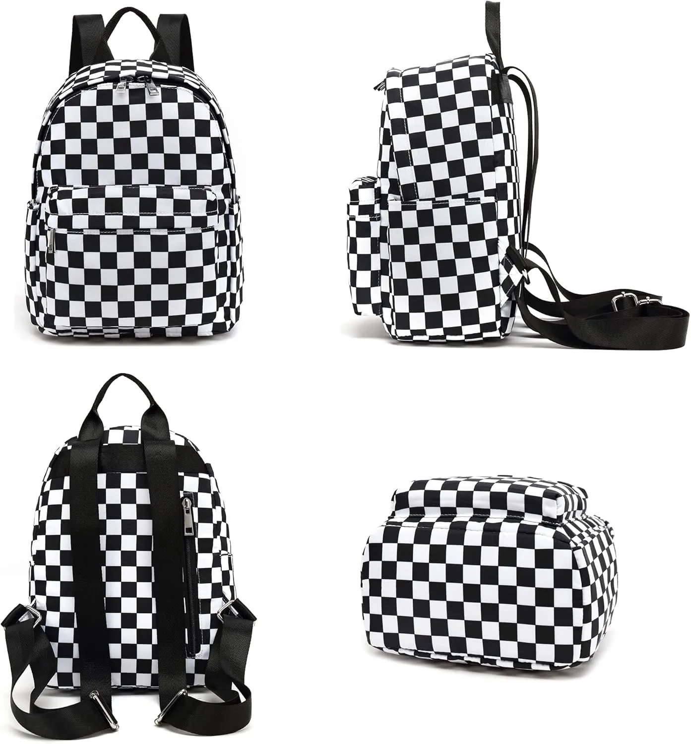 Mini Backpack Purse for Women Girls, Small Backpack for Teens Kids School Travel (Checkered)