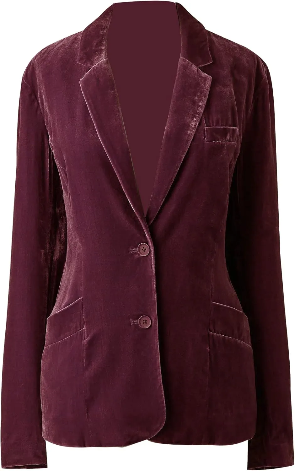Mintlimit Women's Velvet Blazer Jacket - Long Sleeve V Neck Coat