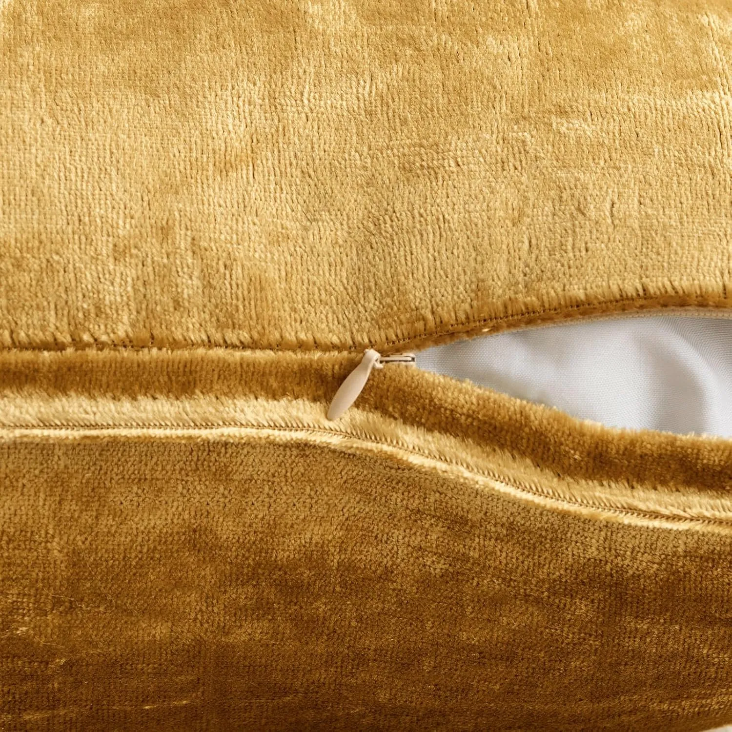 MIULEE Pack of 2 Dark Gold Decorative Velvet Throw Pillow Cover Soft Pillowcase Solid Square Cushion Case for Sofa Bedroom Car 20x20 Inch 50x50 cm