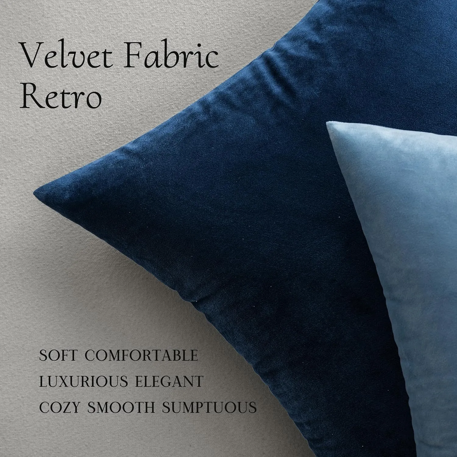 MIULEE Pack of 2, Velvet Soft Solid Decorative Square Throw Pillow Covers Set Cushion Case for Spring Sofa Bedroom Car 18x18 Inch 45x45 Cm