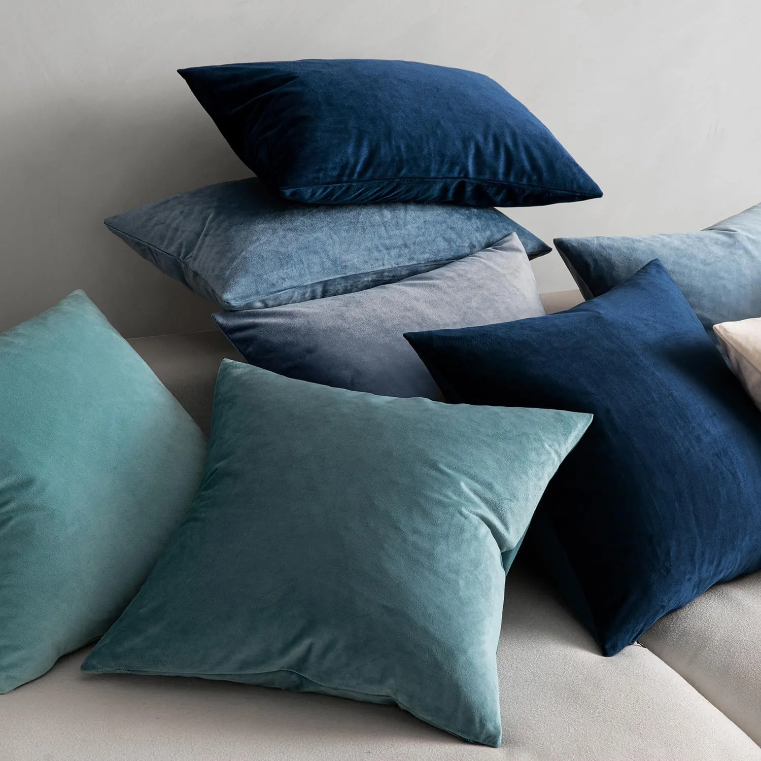 MIULEE Pack of 2, Velvet Soft Solid Decorative Square Throw Pillow Covers Set Cushion Case for Spring Sofa Bedroom Car 18x18 Inch 45x45 Cm