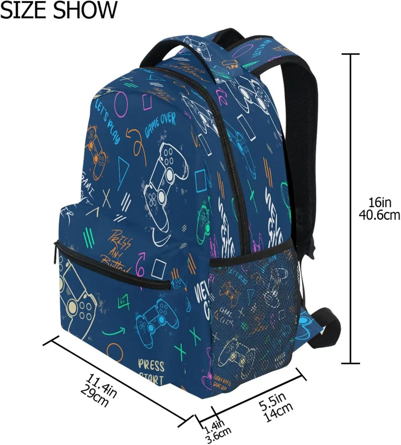 MNSRUU Toddler Backpack for Boys Girls Ages 5-13 Child Backpack Video Game Controller School Bag