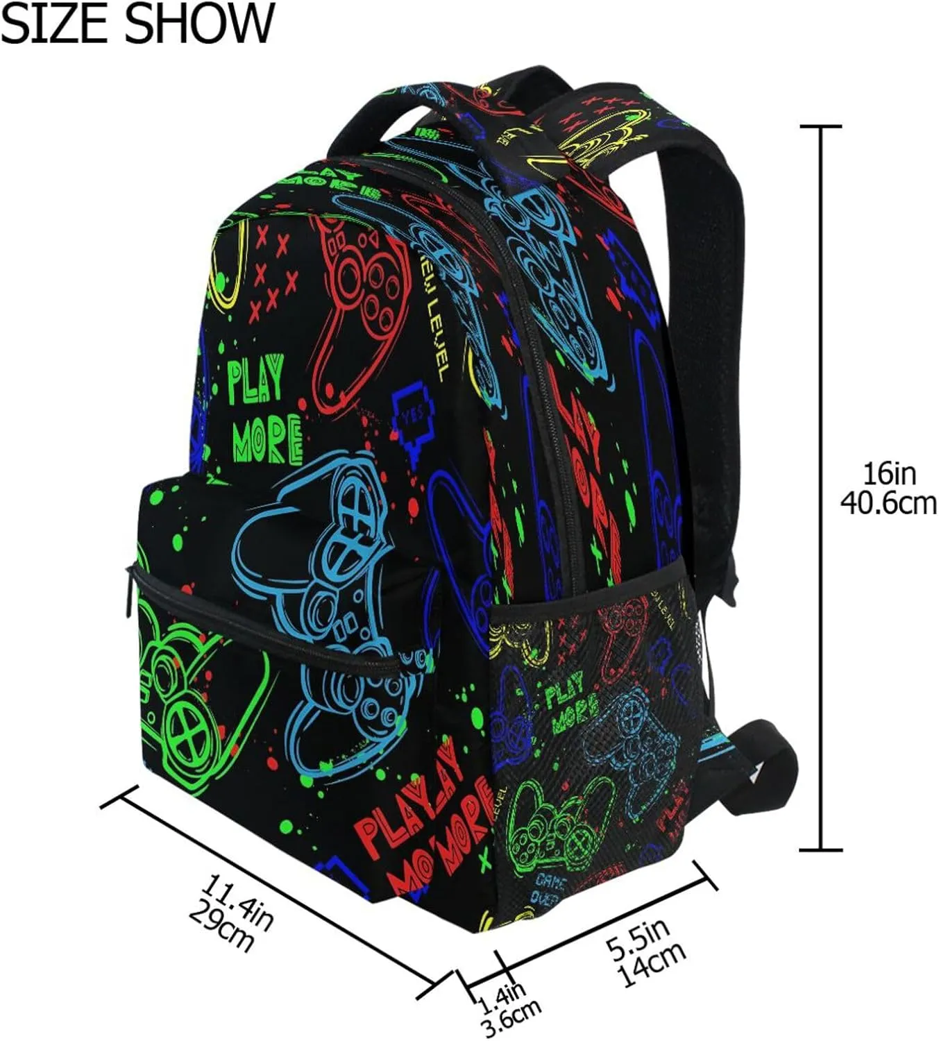 MNSRUU Video Game Backpack for School Elementary,Kid Bookbag Video Game Controller Toddler Backpack