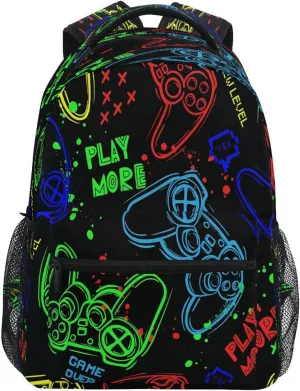 MNSRUU Video Game Backpack for School Elementary,Kid Bookbag Video Game Controller Toddler Backpack