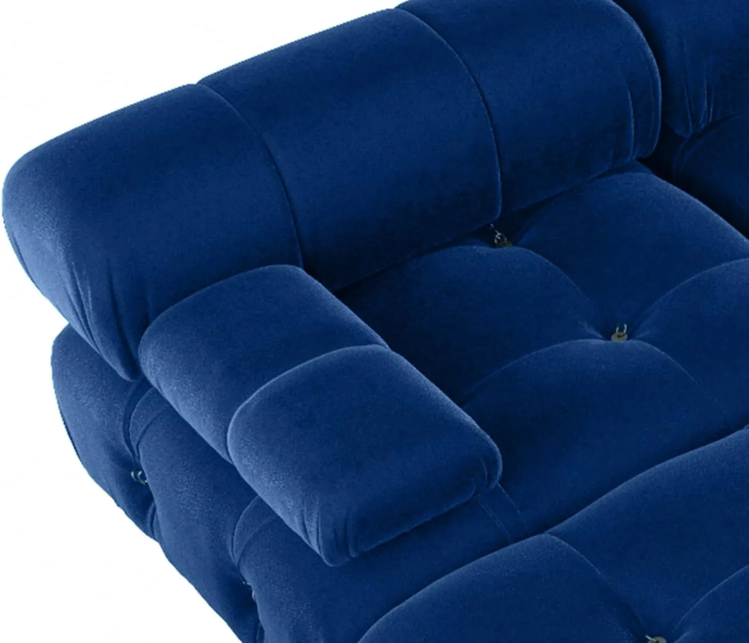 Modern Velvet Sectional Sofa, U Shape Minimalist Modular 6-Seater Couch with 2-Ottomans for Living Room Office Apartment (138in/Blue)