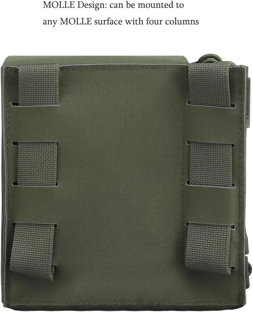 Molle Large Multifunctional Sub Pouch, Tactical 5.56 Magazine Pouch Radio Storage Bag 2 in 1 for Duty Belt Vest