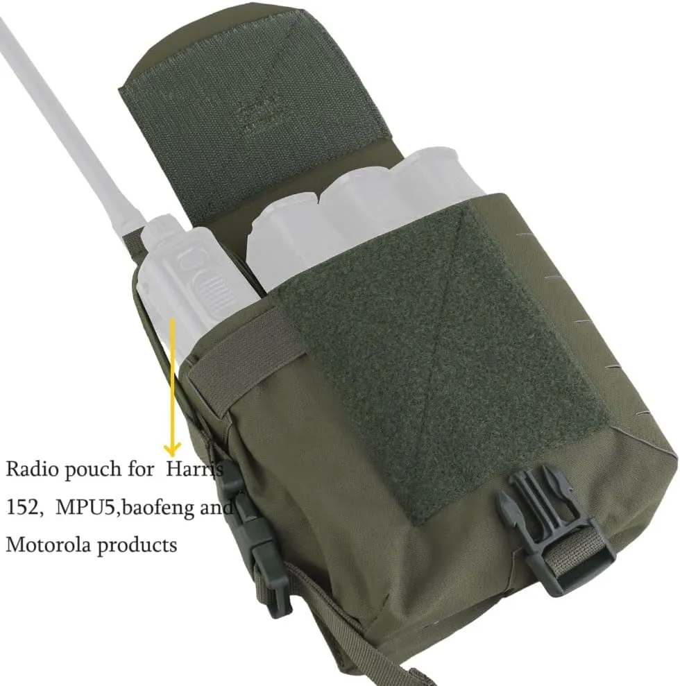 Molle Large Multifunctional Sub Pouch, Tactical 5.56 Magazine Pouch Radio Storage Bag 2 in 1 for Duty Belt Vest