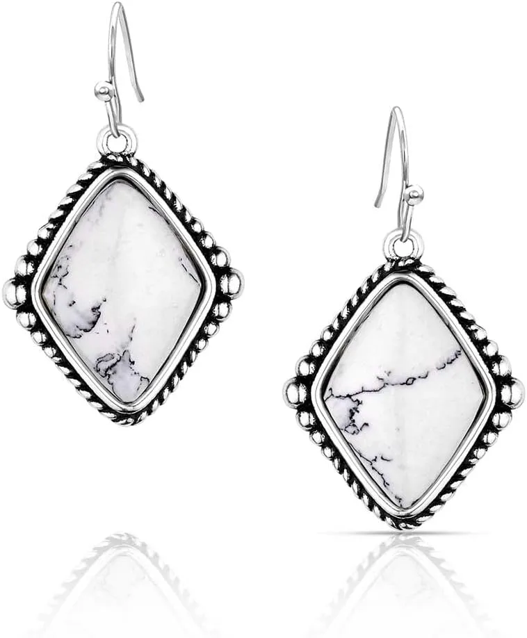 Montana Silversmiths Blank Slate Crafted White Howlite Hypoallergenic French Wires Earrings
