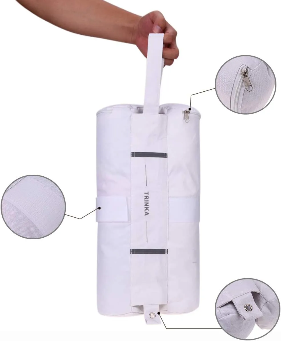 MOOCY White Sand Bags (120LBS) for Pop-Up Canopy Tent, 1680D Heavy Duty Weight Perfectly Matched With Gazebo/Patio Umbrellas, Set of 4