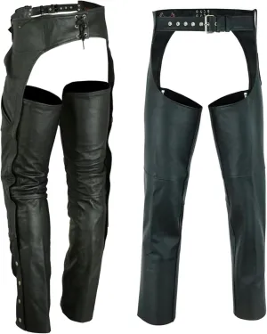 Motorcycle Leather Chaps for Men & Women - Biker Riding Cowboy Chaps with Multi Pockets & Customizable fit