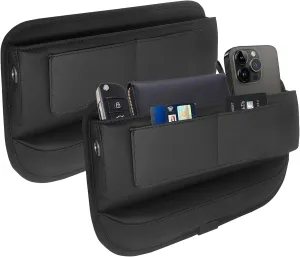 Multi-functional Car Seat Gap Filler and Organizer,Premium Vegan Leather Gap Filler and Storage Between Seats,Upgraded Capacity-Store Phone,Keys,Credit Cards,Glasses (2 pcs)