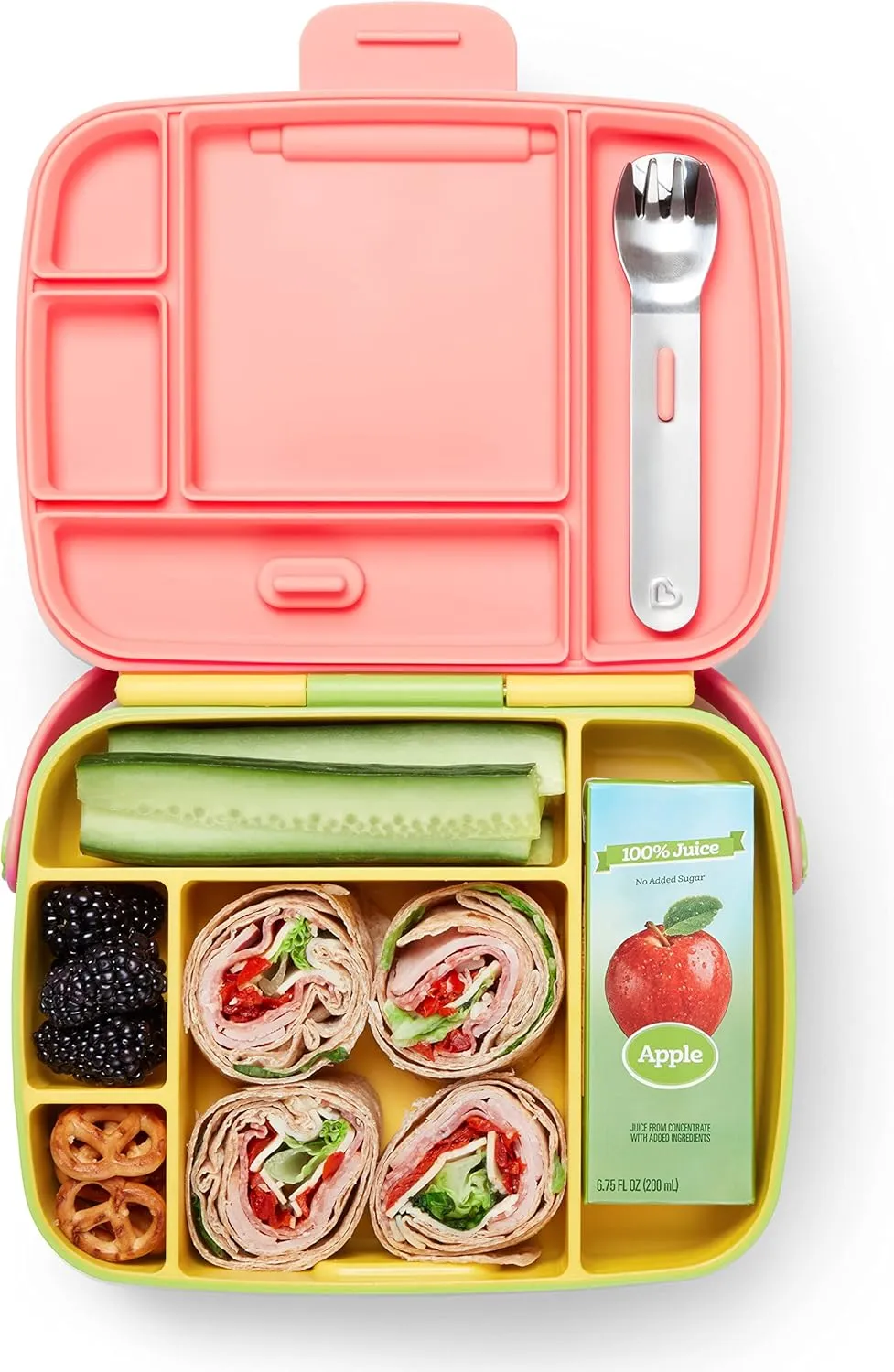 Munchkin® Lunch™ Bento Box for Kids, Includes Utensils, Yellow