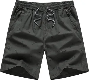 Muscularfit Big and Tall Shorts for Men Casual Elastic Waist Drawstring Shorts Quick Dry Cargo Shorts Outdoor Hiking Shorts