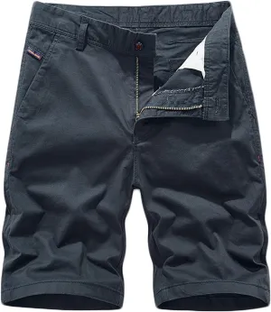 Muscularfit Khaki Shorts for Men 2023 Regular Fit Cotton Cargo Shorts with Pockets Big and Tall Work Utility Shorts Outdoor