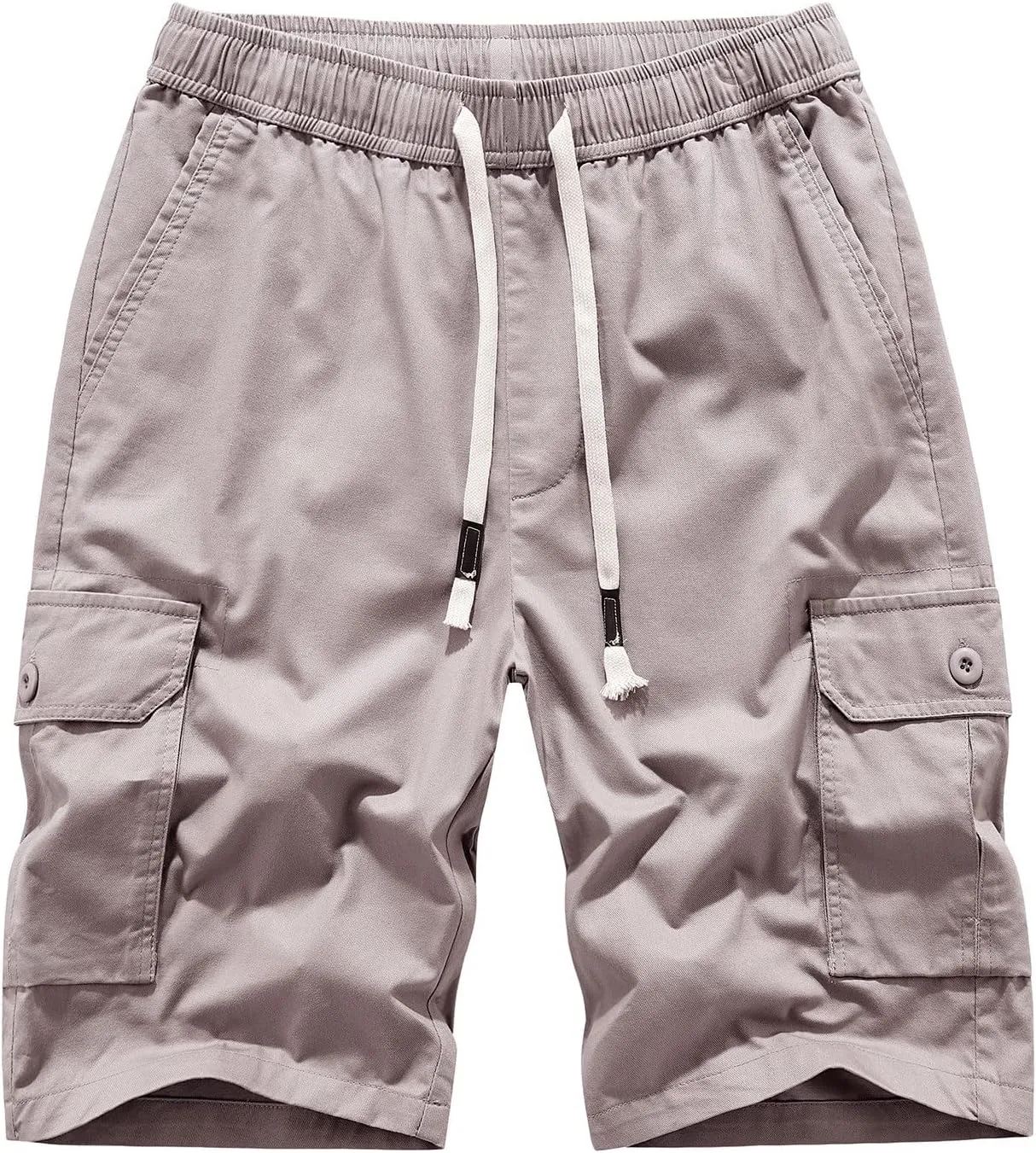 Muscularfit Mens Cotton Cargo Shorts with Pockets Drawstring Elastic Waist Camouflage Shorts Regular Fit Camo Athletic Shorts