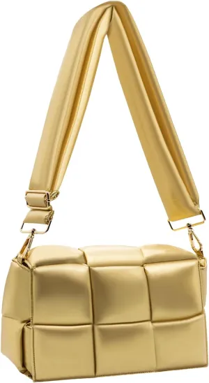 NAARIIAN Shoulder bags for women, Light-weight small puffer purses waterproof, hand-woven puffy bag crossbody handbag