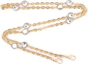 Naimo Rhinestone Bag Chain Extender Purse Chain Strap Crystal Handbag Chains Shoulder Crossbody Bag Replacement Metal Chain Bag Accessories