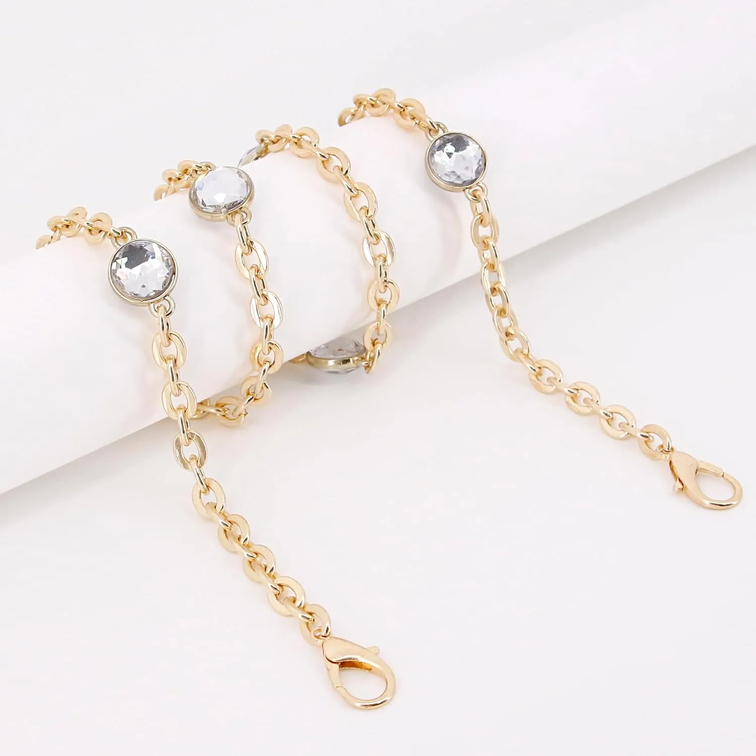 Naimo Rhinestone Bag Chain Extender Purse Chain Strap Crystal Handbag Chains Shoulder Crossbody Bag Replacement Metal Chain Bag Accessories