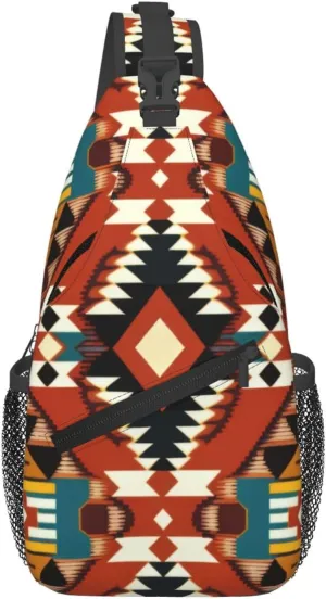 Native Southwest American Crossbody Sling Backpack, Sling Bag Travel Hiking Chest Bag Unisex Daypack