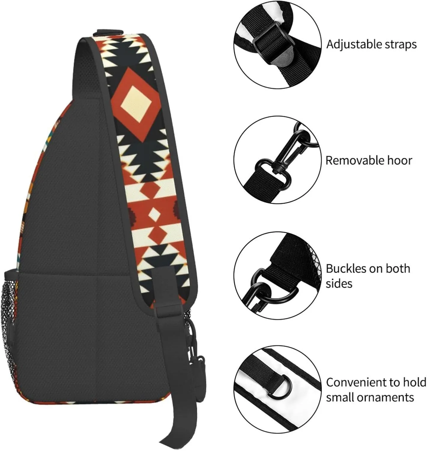 Native Southwest American Crossbody Sling Backpack, Sling Bag Travel Hiking Chest Bag Unisex Daypack