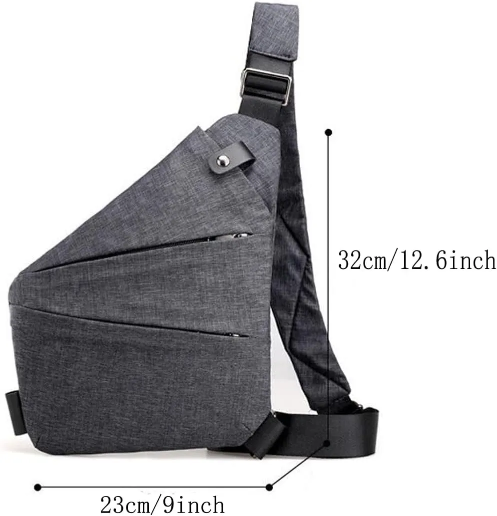 New Anti-Theft Bag For Travel Casual Left or Right Shoulder Slim Sling Bag Cross Body Travel Bag Unisex
