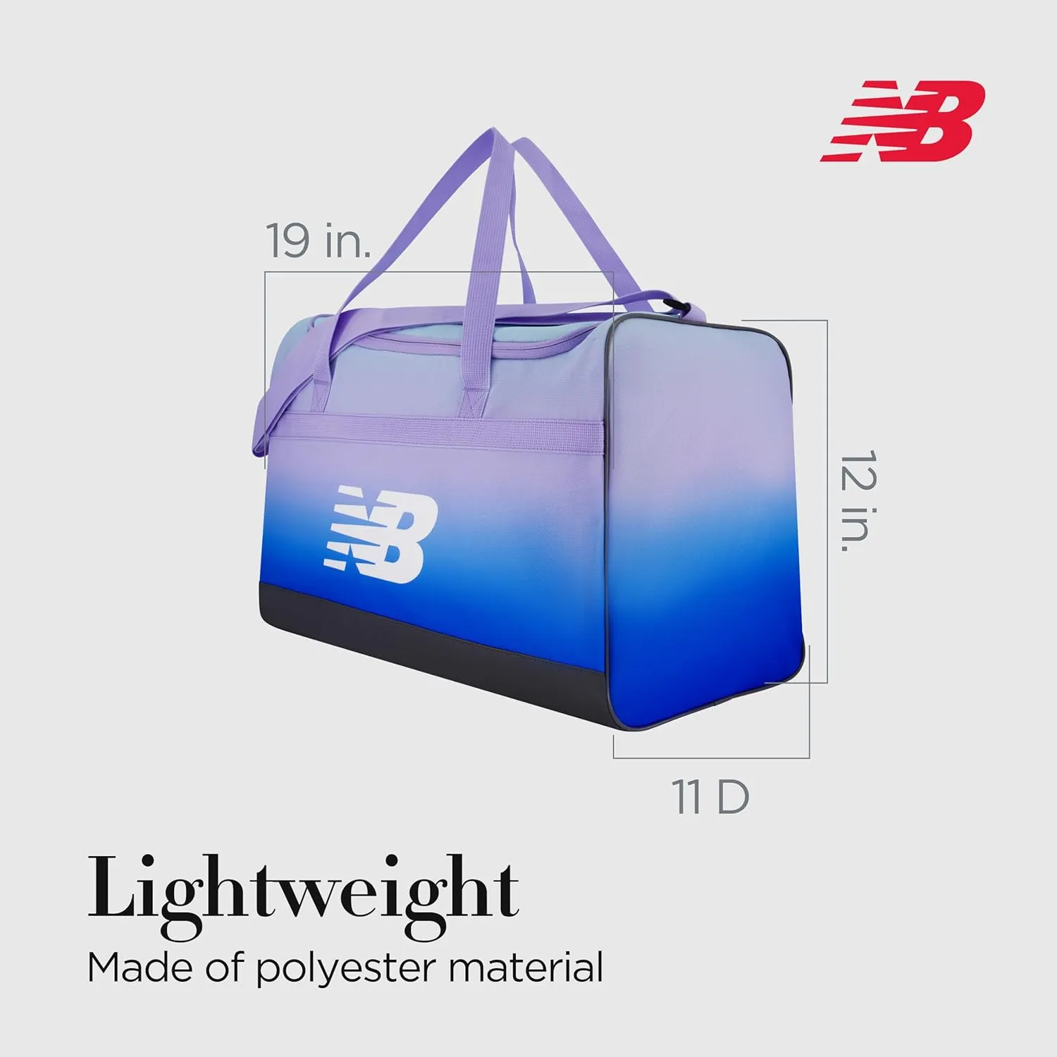 New Balance Duffel Bag, Small Carry On Gym Travel Luggage with Carrier Handles and Adjustable Shoulder Strap