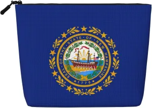 New Hampshire state flag print Makeup Bag,Cosmetic bag Birthday Gifts for Women Mom,Gifts for Best Friend,Bestie Her