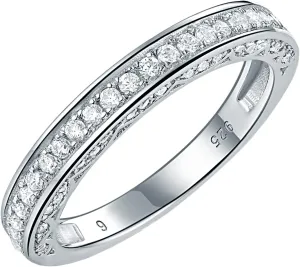 Newshe Jewellery Stackable Band AAAAA Cz Wedding Engagement Ring for Women 925 Sterling Silver Eternity 2.5mm Size 4-13
