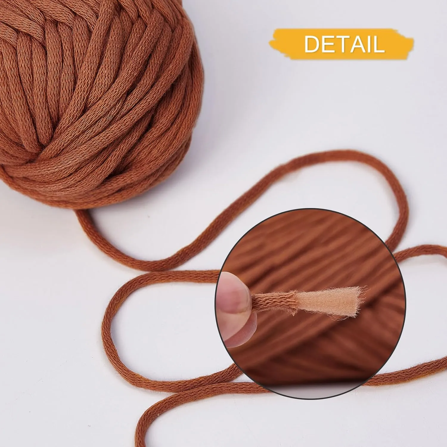 NICEEC 4 Skeins Soft Cotton-Nylon Blend Yarn for Crochet & Knitting - Easy-Use, Beginner Friendly, DIY Craft Yarn - Total Length 220yds (7.1oz) - Caramel