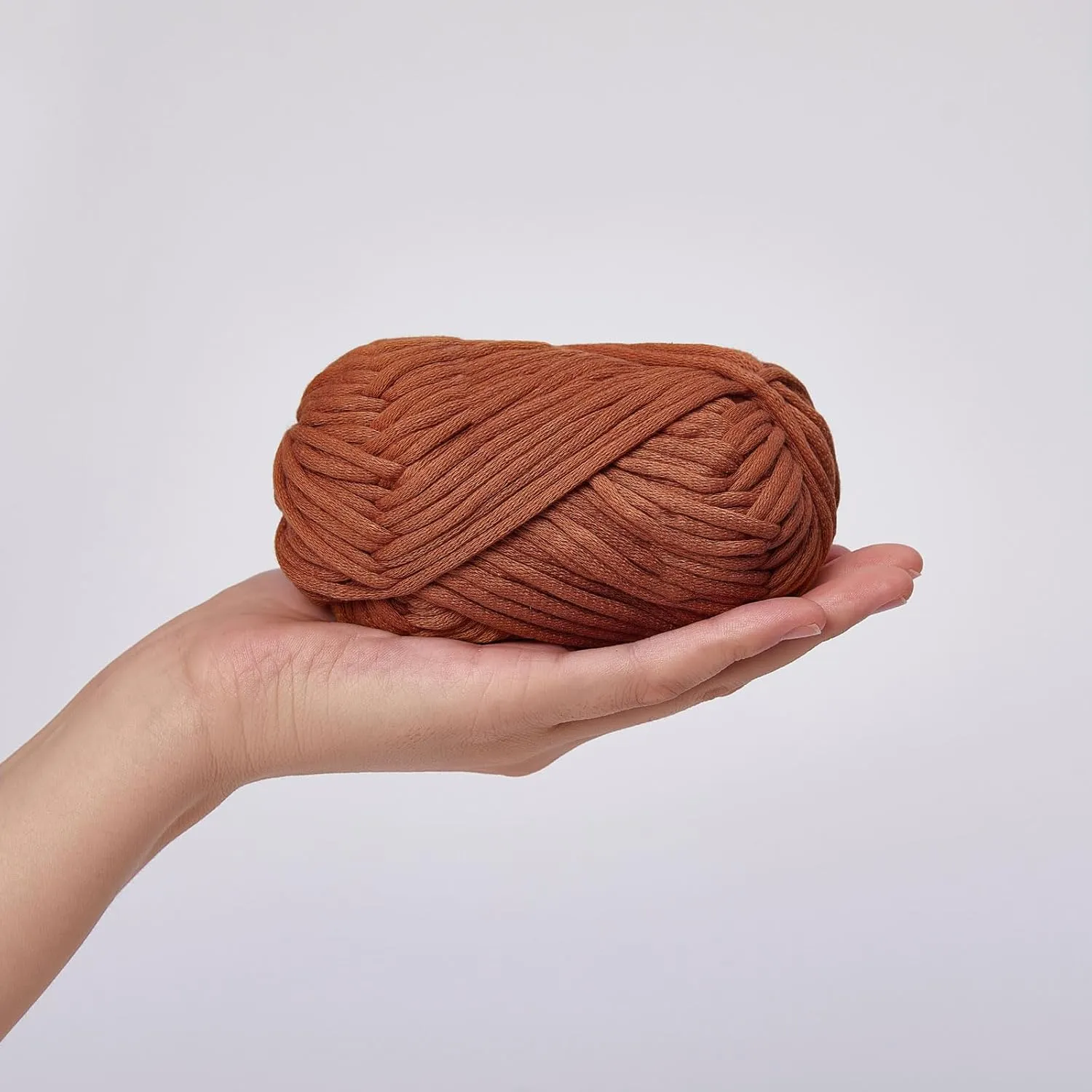 NICEEC 4 Skeins Soft Cotton-Nylon Blend Yarn for Crochet & Knitting - Easy-Use, Beginner Friendly, DIY Craft Yarn - Total Length 220yds (7.1oz) - Caramel