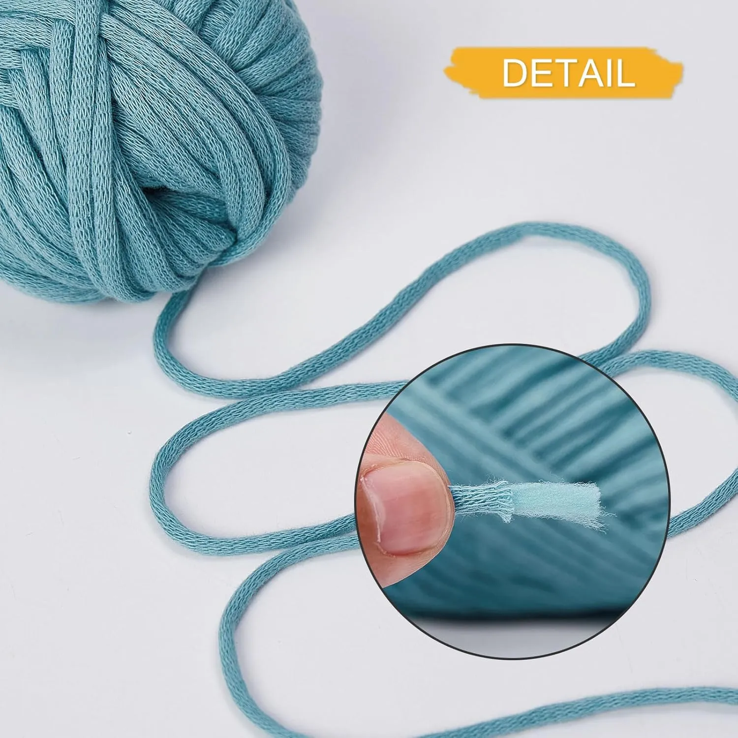 NICEEC 4 Skeins Soft Cotton-Nylon Blend Yarn for Crochet & Knitting - Easy-Use, Beginner Friendly, DIY Craft Yarn - Total Length 220yds (7.1oz) - Dusty Blue