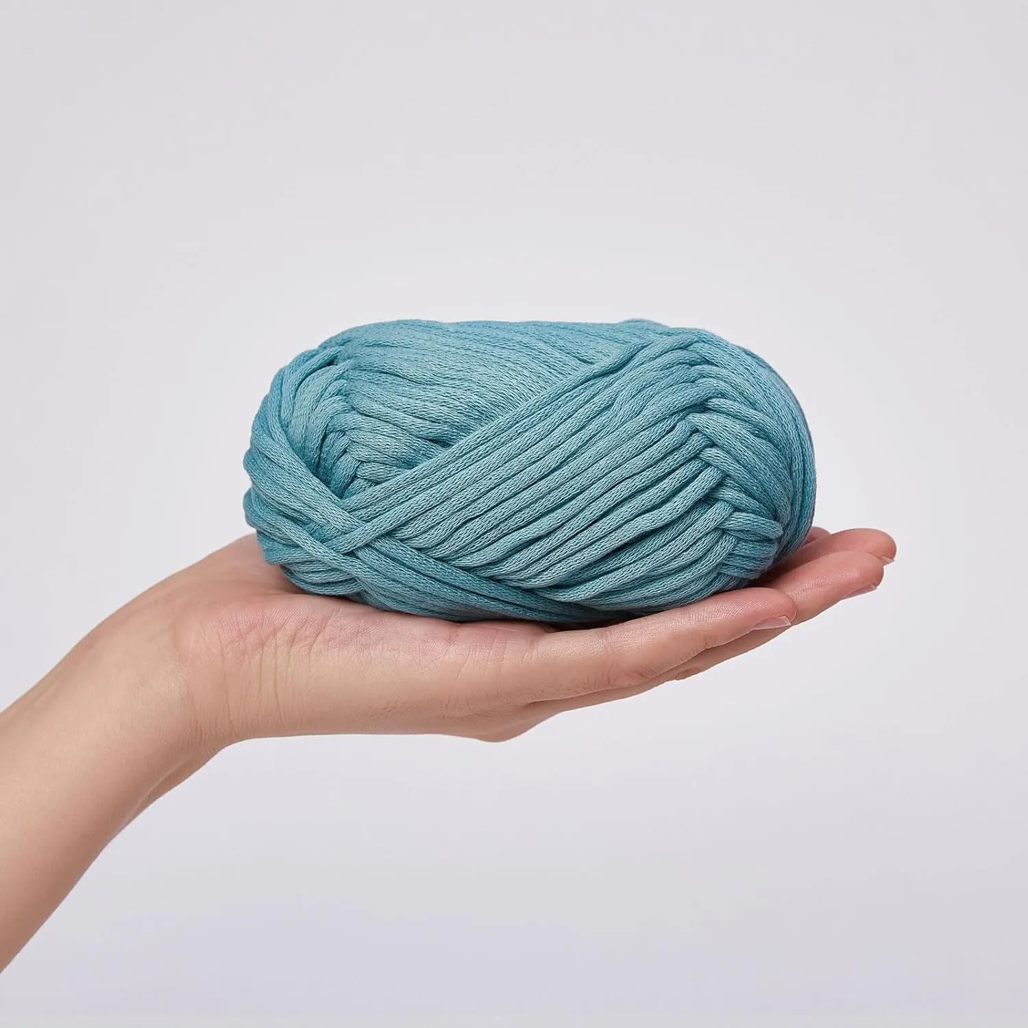 NICEEC 4 Skeins Soft Cotton-Nylon Blend Yarn for Crochet & Knitting - Easy-Use, Beginner Friendly, DIY Craft Yarn - Total Length 220yds (7.1oz) - Dusty Blue