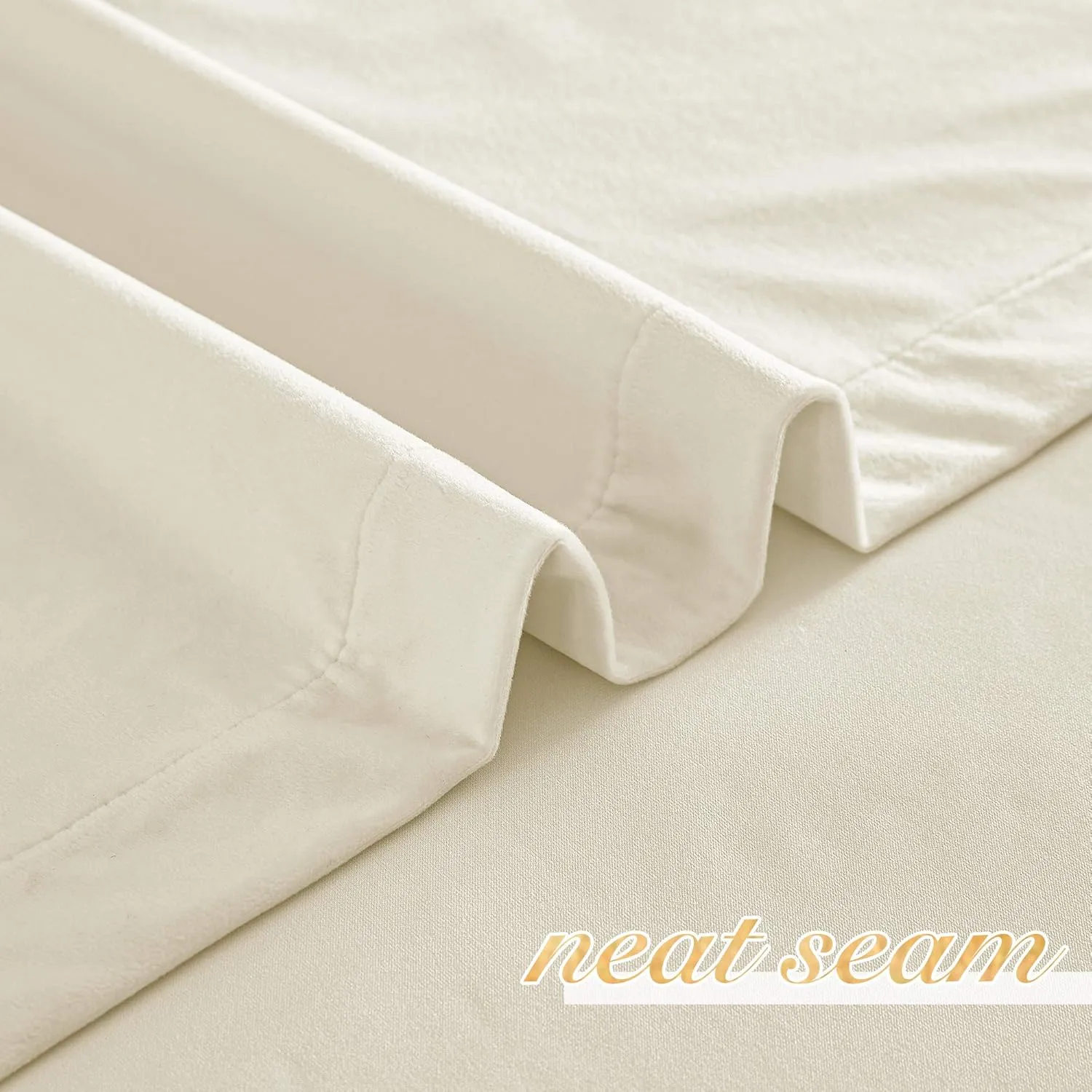 NICETOWN Ivory White Velvet Curtains 120" Length for Bedroom Living Room, Room Darkening Drapes Thermal Insulated, Luxury and Thick Window Velvet Panels for French Door/Country House, 52" Wide, 2 PCs
