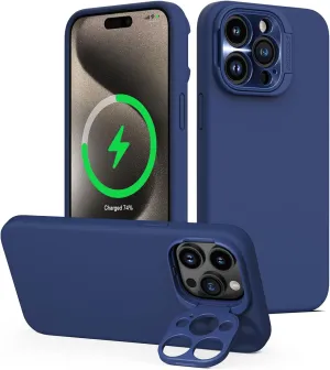 Nillkin Magnetic Case for iPhone 15 Pro Max Case, Compatible with MagSafe, Sliding Camera Cover, LensWing Magnetic Protective Phone Case for iPhone 15 Pro Max, Blue